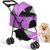 Pet Foldable Stroller For Small Puppy Dogs & Cats