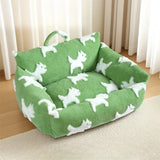 Long Plush Dog & Cat Bed – Soft Cushion with Raised Edges