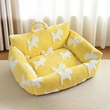 Long Plush Dog & Cat Bed – Soft Cushion with Raised Edges