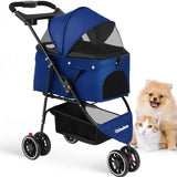 Pet Foldable Stroller For Small Puppy Dogs & Cats