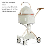 Lightweight Dog Cat Stroller Detachable Basket One Hand Fold Pet Travel Cart