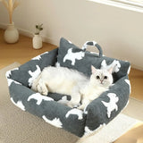 Long Plush Dog & Cat Bed – Soft Cushion with Raised Edges
