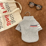 Striped Dog Sweatshirt with Pocket – Soft Winter Shirt for Small & Medium Dogs