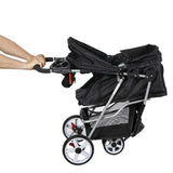 Pet Stroller 4 Wheel Foldable Dog Cat Carrier w/ Storage Basket & Cup Holder
