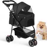Pet Foldable Stroller For Small Puppy Dogs & Cats