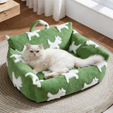 Long Plush Dog & Cat Bed – Soft Cushion with Raised Edges