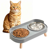 Elevated Cat Bowl Set with Non-Slip Stainless Steel Bowls