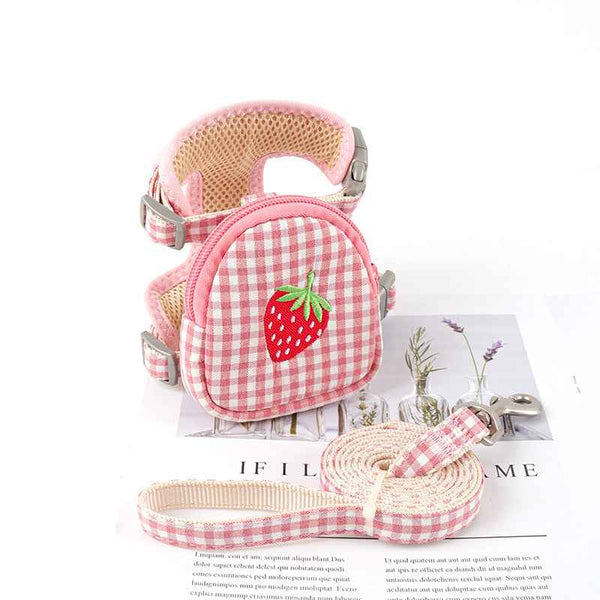 Plaid Cotton Vest Harness for Stylish Small Dog Walks