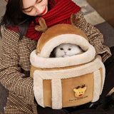 Plush Reindeer Pet Carrier Backpack with Hand Warmers for Travel