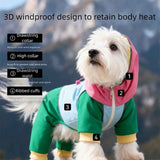 Waterproof Four-Leg Dog Raincoat Jumpsuit with Hood for Adventures