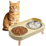 Elevated Cat Bowl Set with Non-Slip Stainless Steel Bowls